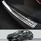 Захисна накладка на задній бампер для BMW 3-series G21 Touring 2018+ /нерж.сталь/