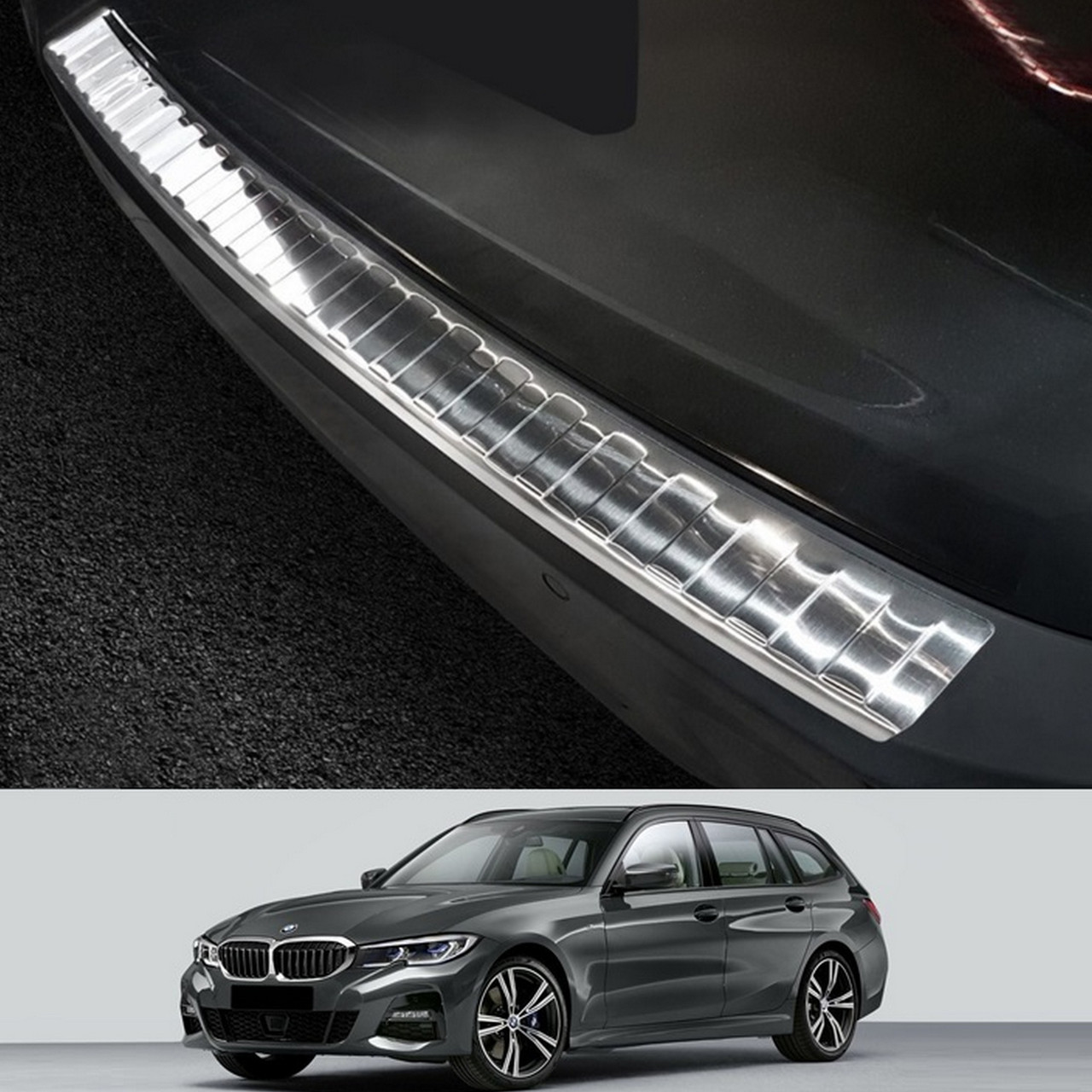 Захисна накладка на задній бампер для BMW 3-series G21 Touring 2018+ /нерж.сталь/