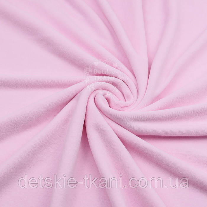Бавовняний велюр блідо-рожевого кольору, фото 1