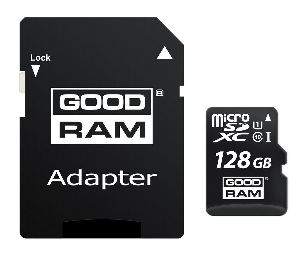 Картка пам'яті MicroSDXC 128GB UHS-I Class 10 GoodRam + SD Adapter (M1AA-1280R12)