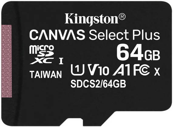 Картка пам'яті MicroSDXC 64GB UHS-I Class 10 Kingston Canvas Select Plus R100MB/s (SDCS2/64GBSP), фото 1