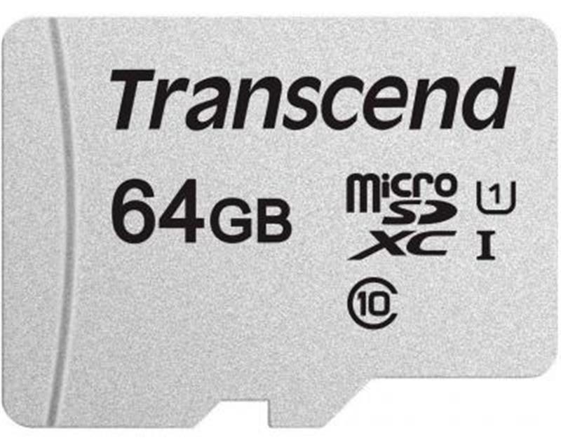 Картка пам'яті MicroSDXC 64GB UHS-I Class 10 Transcend 300S + SD Adapter (TS64GUSD300S-A)