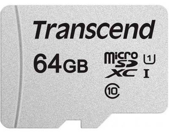 Картка пам'яті MicroSDXC 64GB UHS-I Class 10 Transcend 300S + SD Adapter (TS64GUSD300S-A), фото 1