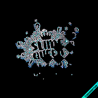 Декор из страз на шарфы Slime Queen (Стекло, 2мм бензин, 2мм Sapphire, Sapphire Lt)