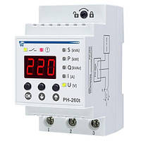 Реле напруги з термозахистом РН-260t 63А 220В Новатек Електро