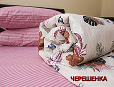 Полуторний набір постільної білизни 150*220 з Бязі "Gold" №156183AB Черешенка™, фото 3