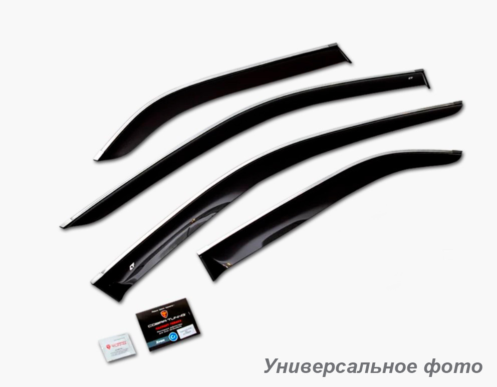 Дефлектори вікон (вітровики) Тойота Camry VI Sd 2006-2009; 2009 (з хром молдингом) Cobra tuning T20706CR