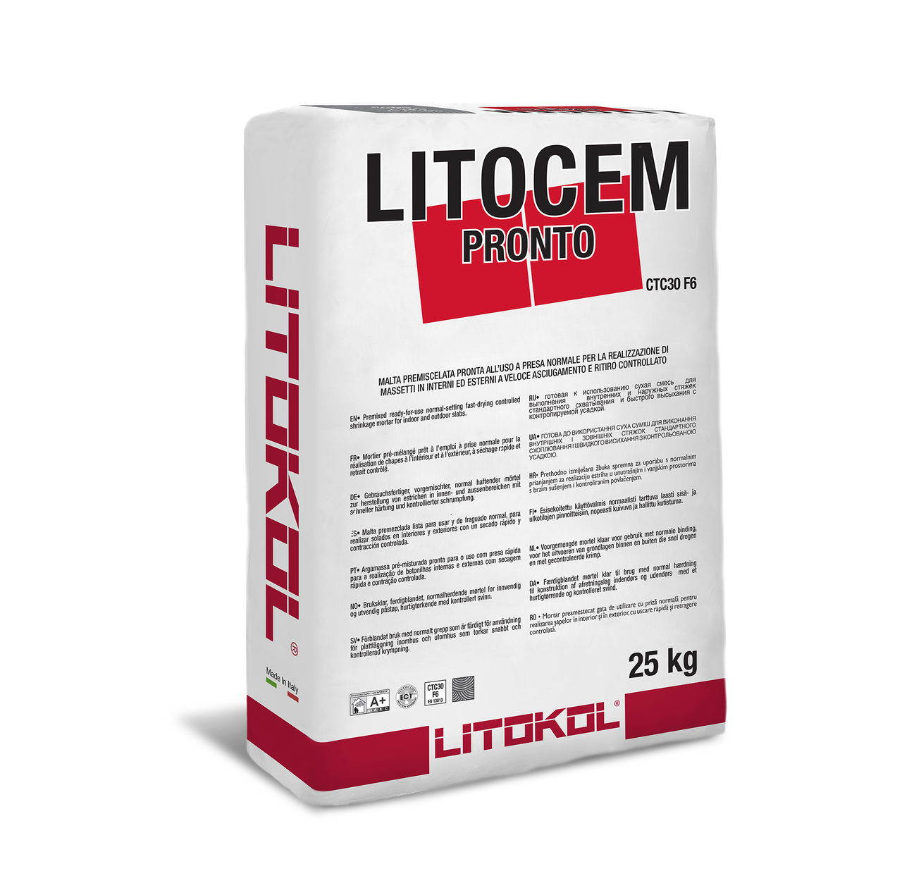 Суха стяжка Litokol Litocem Pronto (литокол литочем пронто) — 25 кг (внутрішніх і зовнішніх робіт)