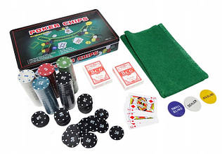 Набір для покера, 300 фішок + 2 колоди карт + килимок для гри