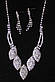Привабливе кольє у наборі з сережками сріблясті з камінням, фото 2