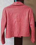 Б/У Куртка косуха для дівчинки, у кораловому кольорі, на 4-6 років, ідеальний стан, фото 4