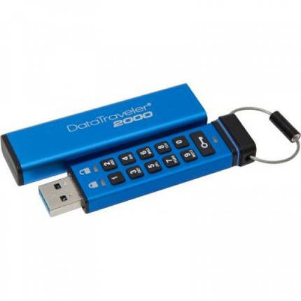 Флешка USB 3.1 8GB Kingston DataTraveler 2000 Keypad 256bit AES Hardware Encrypted (DT2000/8GB), фото 1