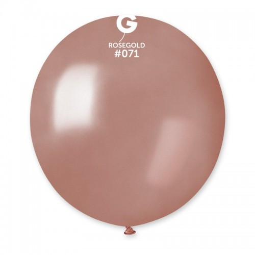 Латексна кулька металік рожеве золото 19"/ 71 / 48см Rose Gold