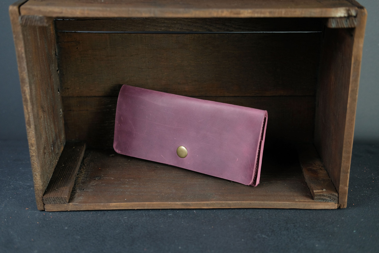 Жіночий шкіряний гаманець Батерфляй, натуральна Вінтажна шкіра, колір Бордо