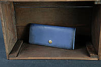 Женский кожаный кошелек Батерфляй, натуральная кожа итальянский Краст, цвет Синий