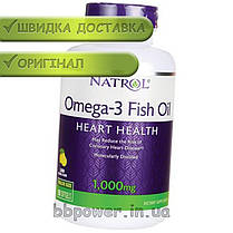 Омега 3 Natrol Omega 3 Fish Oil 150 гел капс лимон Жирні кислоти, фото 3