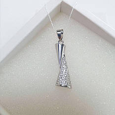 Срібний кулон з дрібними фіанітами