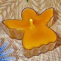 Воскова чайна свічка Янголя в пластиковому прозорому контейнері; натуральний бджолиний віск