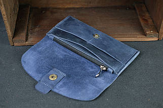 Жіночий шкіряний гаманець Батерфляй 2, натуральна Вінтажна шкіра, колір Синій, фото 2