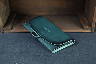 Жіночий шкіряний гаманець Батерфляй 2, натуральна шкіра італійський Краст, колір Зелений, фото 2