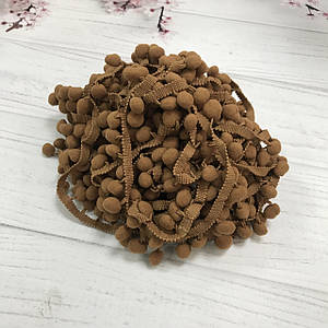 Тасьма з помпонами коричнева 15 мм No32