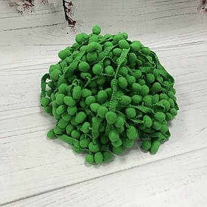 Тасьма з помпонами зелена 15 мм No25