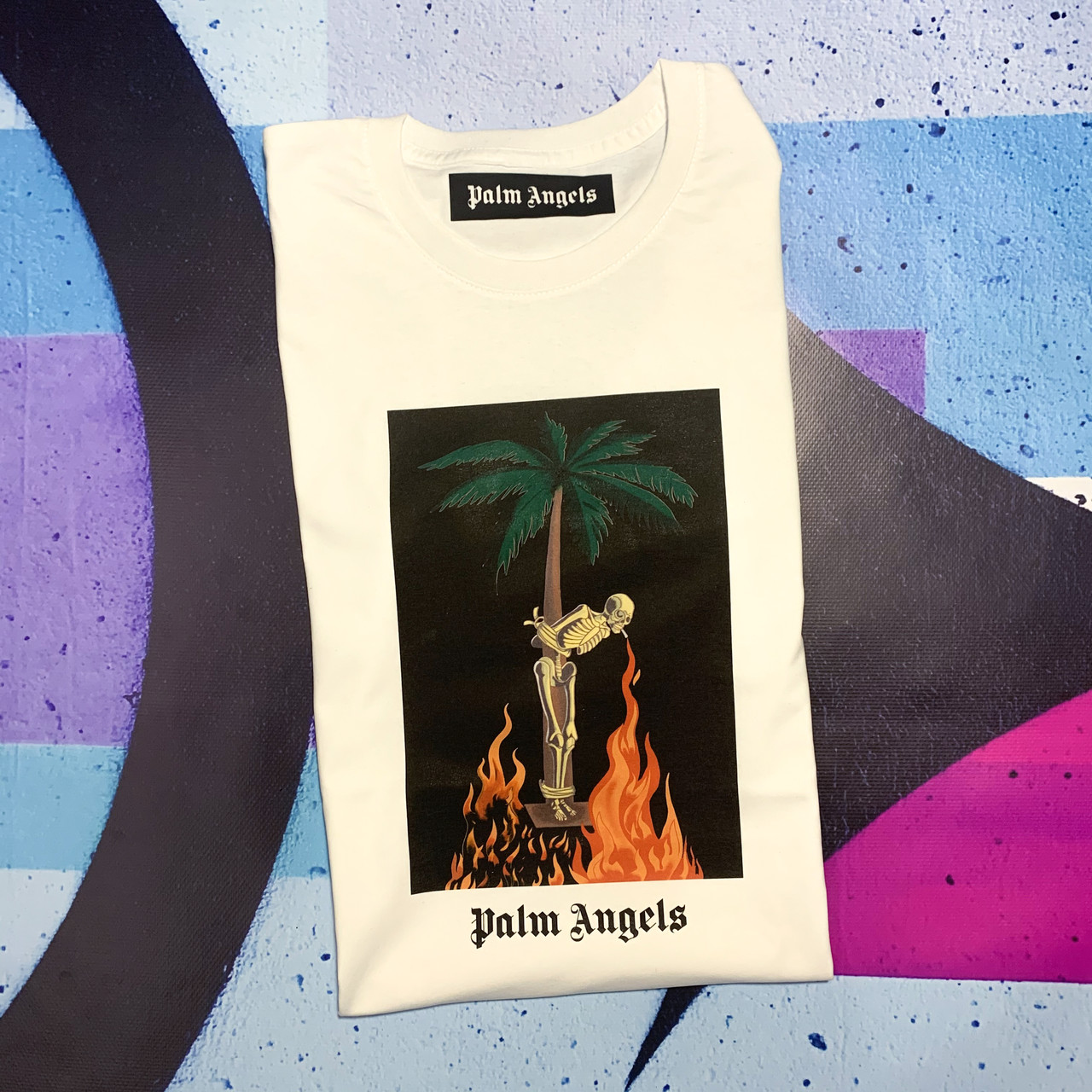 Футболка Белая Palm Angels Graphic Print • Палм Анджелс Футболка ...