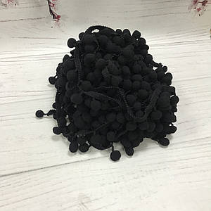 Тасьма з помпонами чорна 15 мм No31