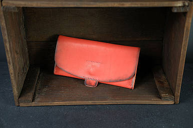 Жіночий шкіряний гаманець Батерфляй 2, натуральна шкіра італійський Краст, колір Червоний