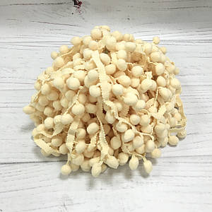 Тасьма з помпонами кремова 15 мм No2