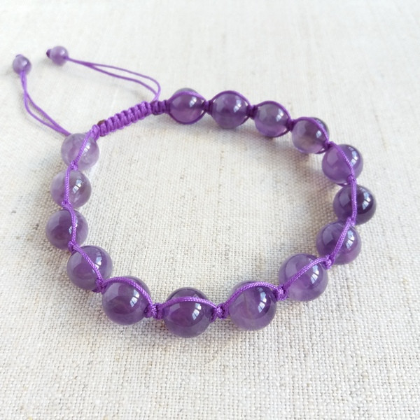 Браслет шамбала з Аметіста 8мм
