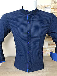 Сорочка з принтом клітка Fiorenzo з коміром-стійкою