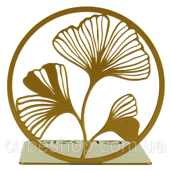 Металевий упор для книг Glozis Ginkgo Bronze (бронза)