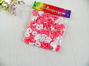 Гумки кольорові "Калуш" малі біло-рожеві 2 см (100 шт)