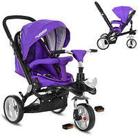 Детский трехколесный велосипед M AL3645 фиолетовый мягкие EVA колеса
