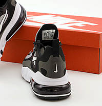 Чоловічі кросівки Nike Air Max 270 React. Black Grey. ТОП Репліка ААА класу., фото 2