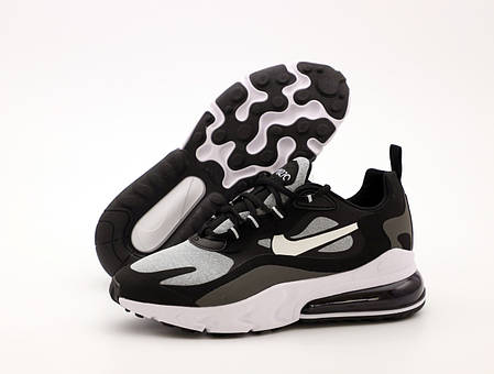 Чоловічі кросівки Nike Air Max 270 React. Black Grey. ТОП Репліка ААА класу., фото 2