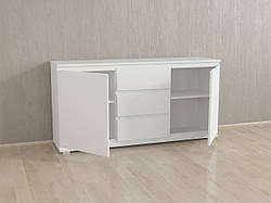 Комод з 3 висувними ящиками 150 см Дводверна тумба з фасадами без ручок з 4 закритими полицями з ДСП