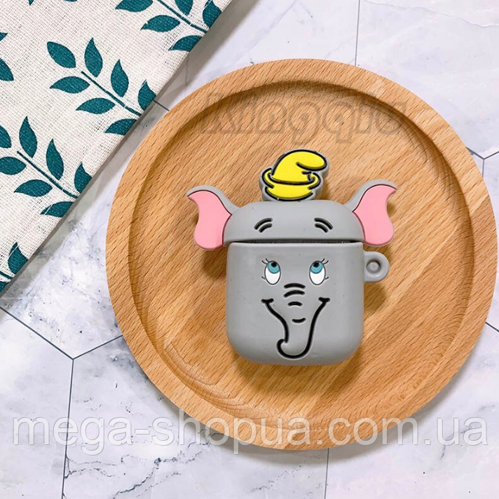 Захисний силіконовий чохол з карабіном для AirPods 1/2 та TWS "Elephant 1"