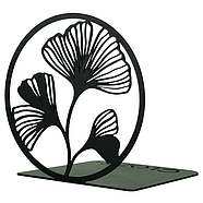 Металевий упор для книг Glozis Ginkgo Black (чорний), фото 3