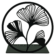 Металевий упор для книг Glozis Ginkgo Black (чорний), фото 4