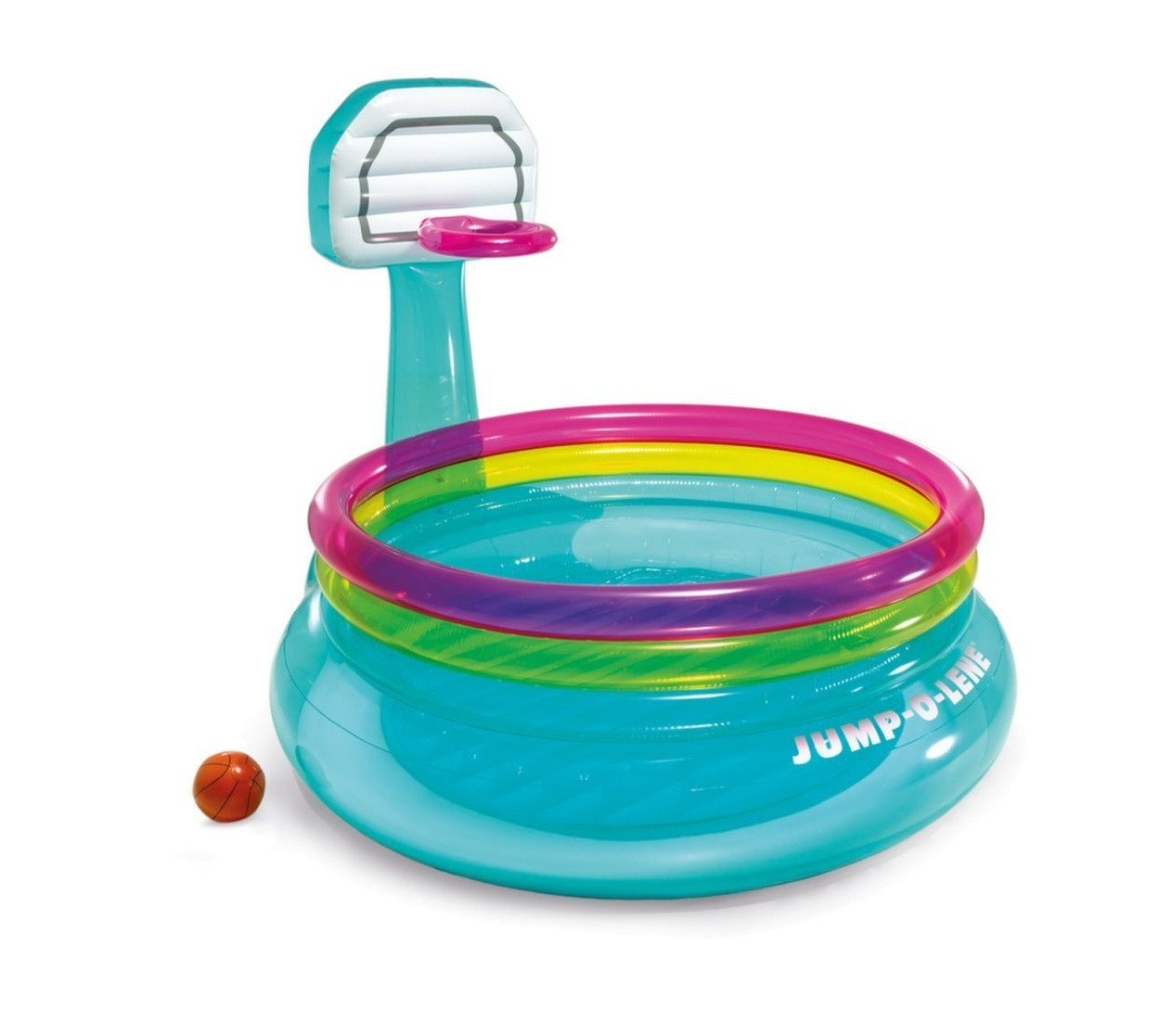 Дитячий надувний батут із баскетболом JUMP-O-LENE INTEX 196 х 180 х 152 см