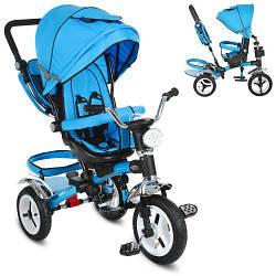 Синій дитячий триколісний велосипед Turbo Trike M 3199-5HA з музикою і світлом