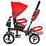 Дитячий триколісний велосипед Turbo Trike M 3199-3HA червоний сумка кошика музика світло, фото 2