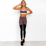 Спортивний костюм жіночий для фітнесу. Комплект лосини і топ для йоги, спорту, тренувань, розмір S, фото 3