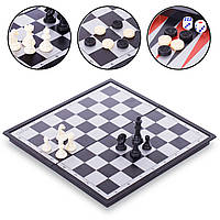 Настольная игра 3 в1 шахматы, нарды, шашки магнитные Zelart Chess Set 9718 (30x30 см)