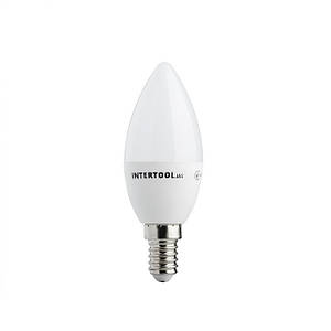 Лампа світлодіодна LED C37, E14, 5Вт, 150-300В, 4000K, 30000ч, гарантія 3роки. (Свічка) INTERTOOL LL-0152
