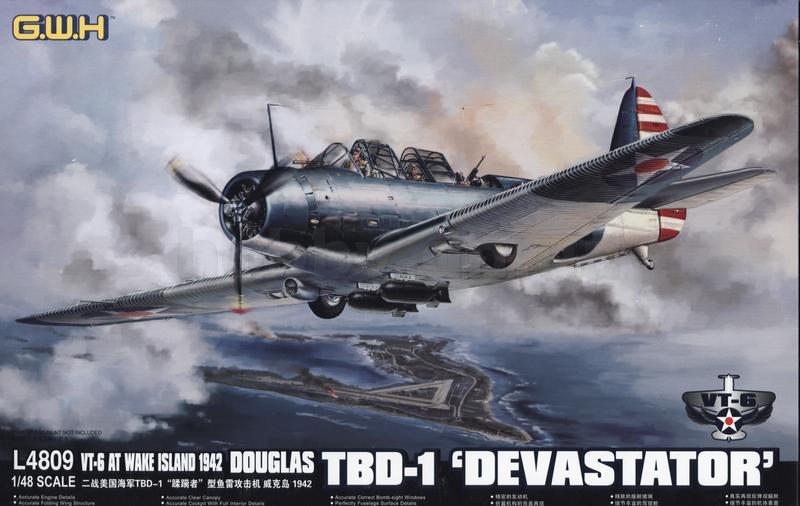 Douglas TBD-1 Devastator – VT-6 на Wake Island 1942. Модель бомбардувальника в масштабі 1/48. GREAT WALL HOBBY L4809