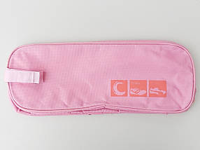 Чохол-сумка ніжно-рожевого кольору для зберігання і упаковки взуття з прозорою вставкою, довжина 33 см, фото 3