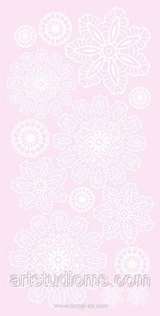 Аркуш паперу 15х30 см "Мереживо ріжеві"